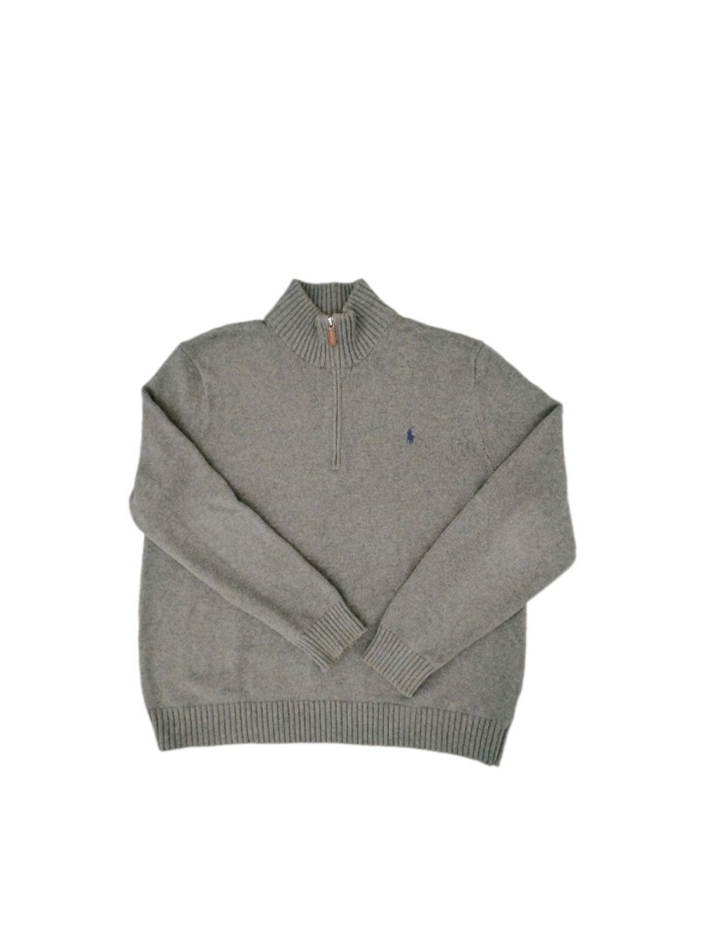Polo by Ralph Lauren 1/4 Zip Pullover Sweater Taupe Cotton Men's Size XL